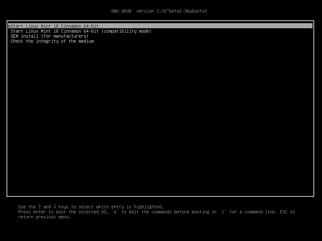 Select-Start-Linux-Mint-Cinnamon-Install